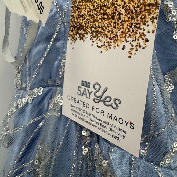Say Yes To The Prom Juniors Glitter Tulle Embellished Ball Prom Gown 15/16 NWT - Picture 10 of 13